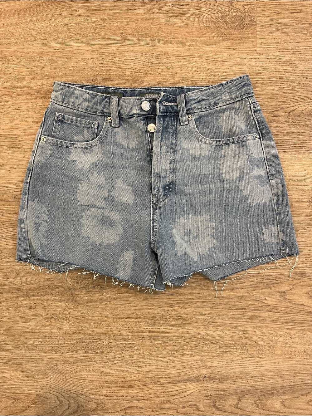 wild fable Light Blue Floral Bleach-Effect Denim Shorts